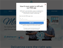 Tablet Screenshot of pharmacarehawaii.com
